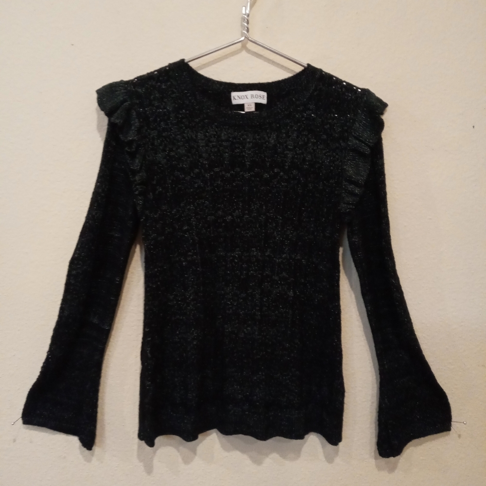 🌹Knox Rose Ruffled Trumpet Sleeve Knit Sweater🌹